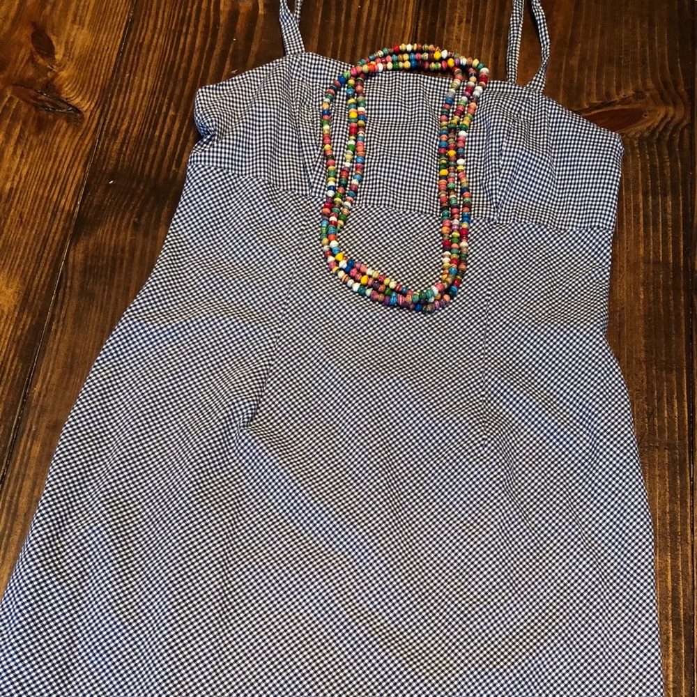 AGB Byer California navy & white gingham dress